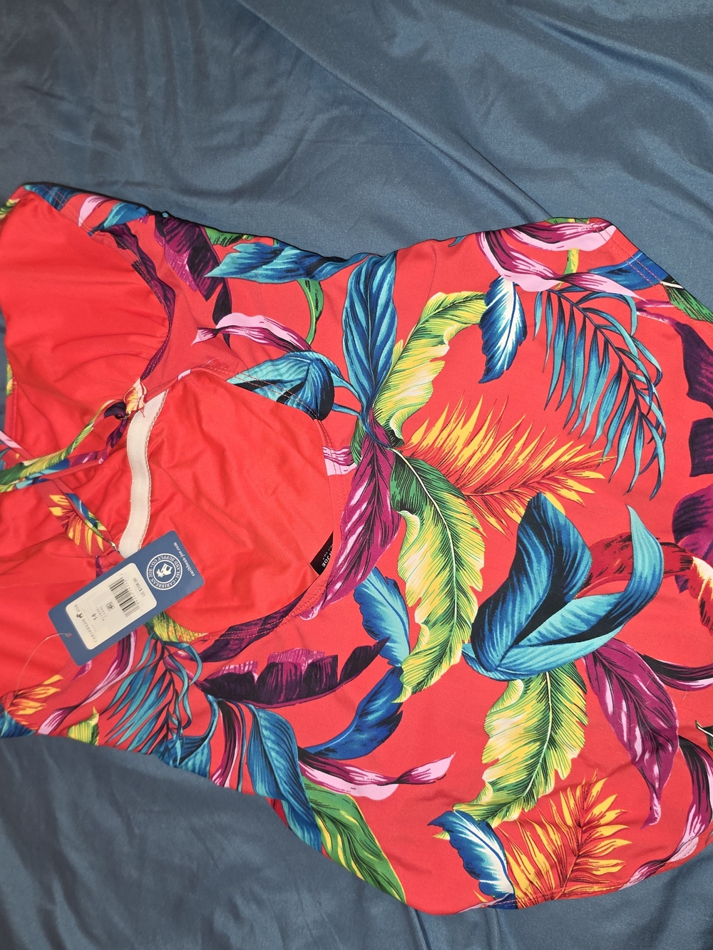 Caribbean Joe Pink Tropical-Print One-Piece Swimsuit